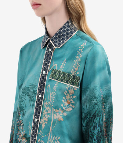 Pierre Louis Mascia ALOE Longsleeve Shirt Silk AQUAMARINE ALOESCML10642SE514711101
