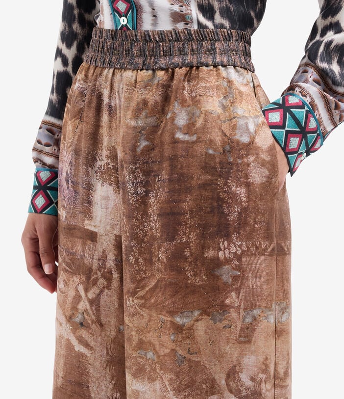 Pierre Louis Mascia ALOE Palazzo Trousers Silk LITOGRAFIA TERRACOTTA ALOESPT12450SE517992101