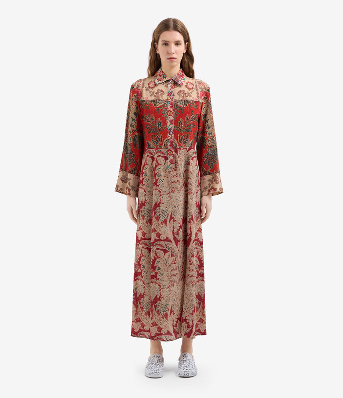 Pierre Louis Mascia TRAPEZIO Shirt Dress Silk SPICE RED TRAPEZIOSAB12434SE515053101