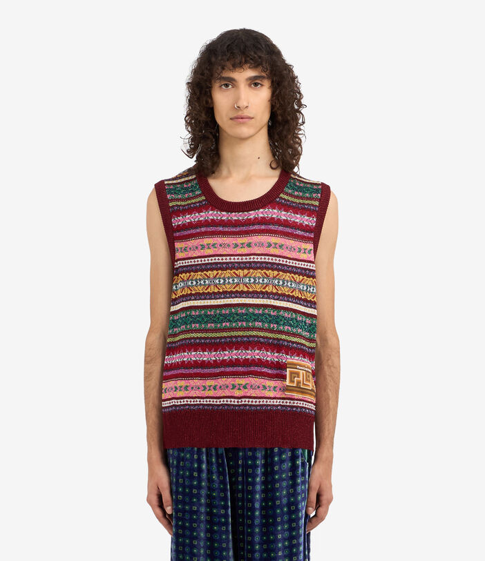 Pierre Louis Mascia TRICOT Gilet Acetate Multicolor TRICOTGLPLP326AC2BORDEAUX