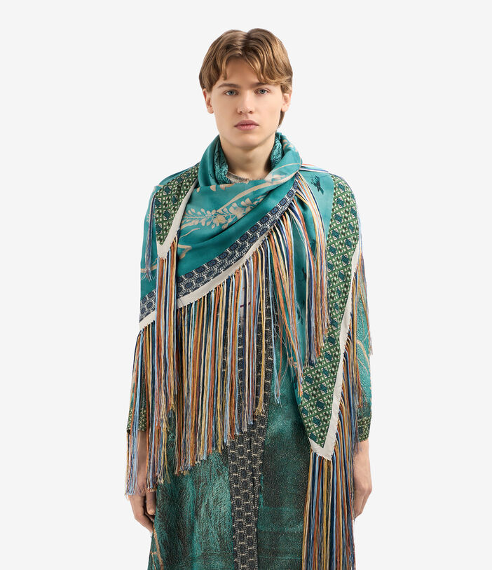 Pierre Louis Mascia ALOEUW Shawl Scarf Silk 135x135 AQUAMARINE ALOEUWSW135X135INSE51480910118