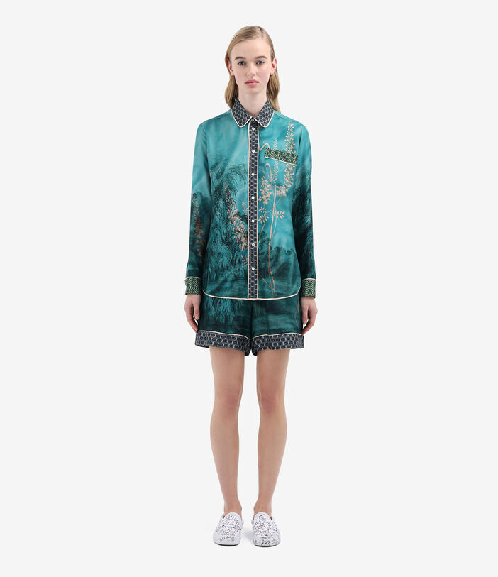 Pierre Louis Mascia ALOE Longsleeve Shirt Silk AQUAMARINE ALOESCML10642SE514711101