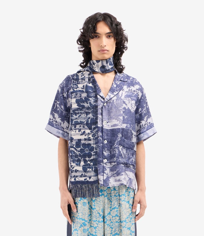 Pierre Louis Mascia ALOEUW Scarf Silk 15x180 RAMPICANTE BLU ALOEUWSW015X180TFASE517563101