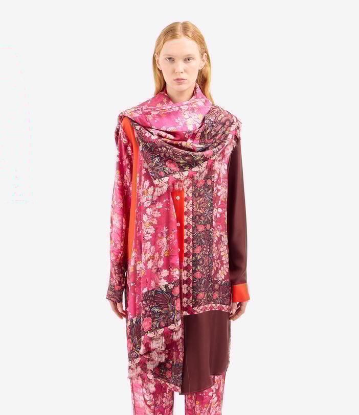 Pierre Louis Mascia ALOEUW Shawl Scarf Silk 135x195 ROSA DAMASCO ALOEUWSW135X195S4SE517306101