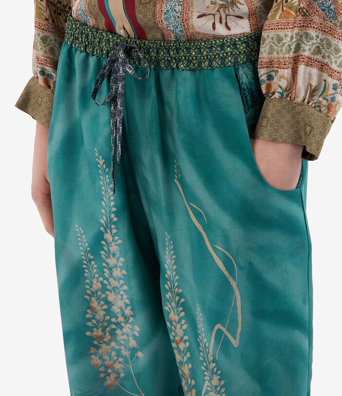 Pierre Louis Mascia ALOE Trousers Silk AQUAMARINE ALOESPT10959SE514841101