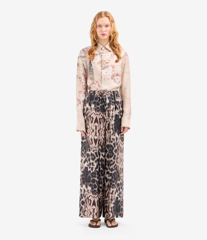 Pierre Louis Mascia ALOE Palazzo Trousers Silk TRAMA SELVATICA ALOESPT11094SE146803101