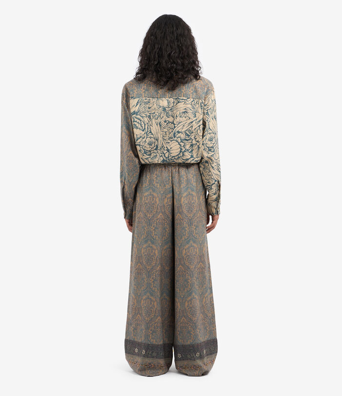 Pierre Louis Mascia K20164 Palazzo Trousers Cashmere Silk Multicolor K20164SWPT101766WS513375101