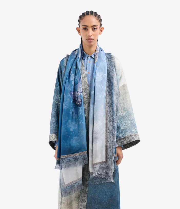 Pierre Louis Mascia ALOEUW Shawl Scarf Silk 135x195 CIELO VELATO ALOEUWSW135X195S4SE517304101