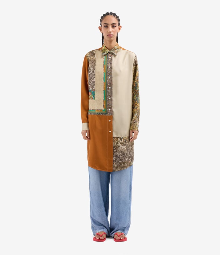 Pierre Louis Mascia ALOE Longsleeve Shirt Silk TERRA DI SIENA ALOESCML12162SE517997101