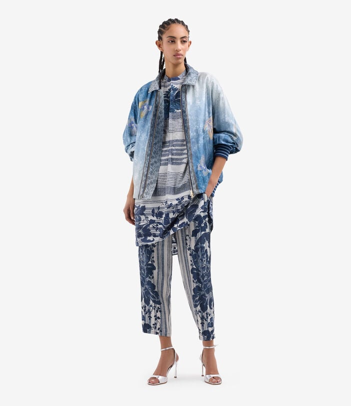 Pierre Louis Mascia DIOMEDE Midi Shirt Dress Cotton RAMPICANTE BLU DIOMEDESAB12779CO518265101