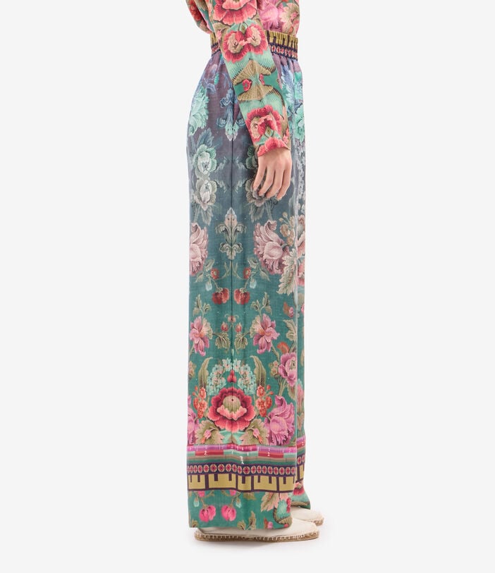 Pierre Louis Mascia ALOE Palazzo Trousers Silk PEONIA ALOESPT12450SE517991101