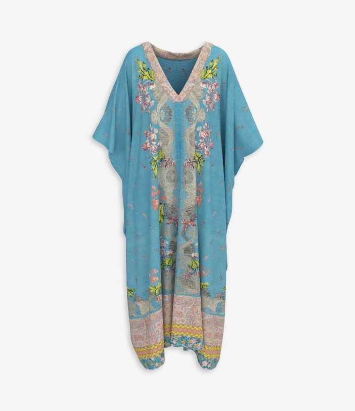 Pierre Louis Mascia ALOE Kaftan Coat Silk CELESTE ALOESKL10062L200SE518568101