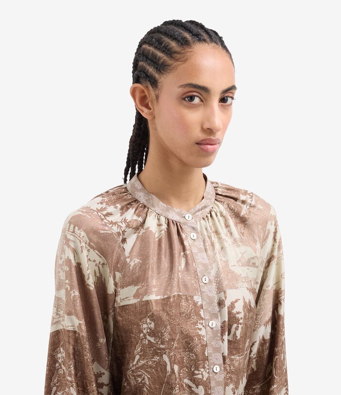 Pierre Louis Mascia ALOE Shirt Dress Silk TERRA CIPRIATA ALOESAB11524SE518012104