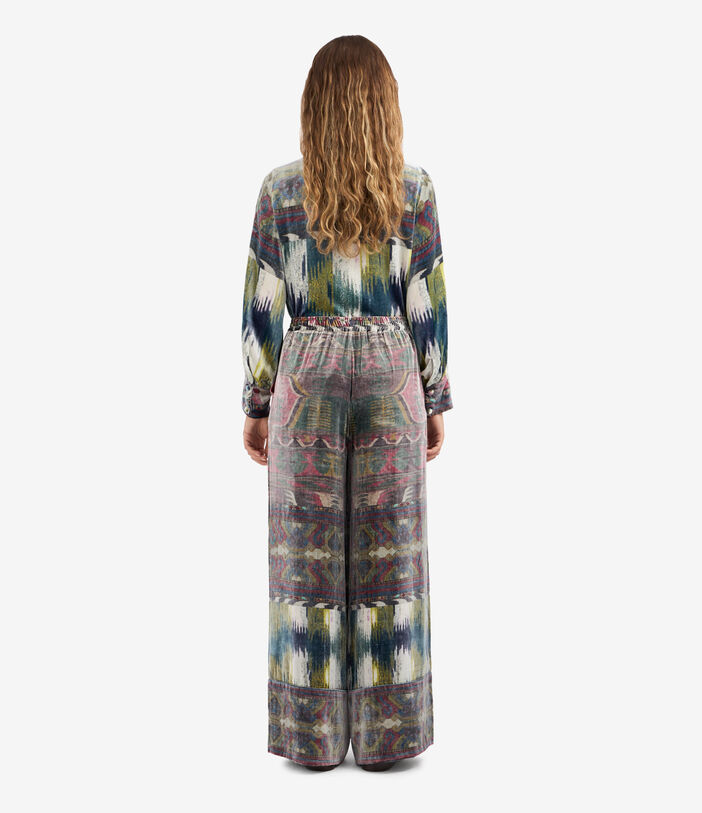 Pierre Louis Mascia KANPUR Palazzo Trousers Viscose Silk Multicolor KANPURSVPT11665VI513546101