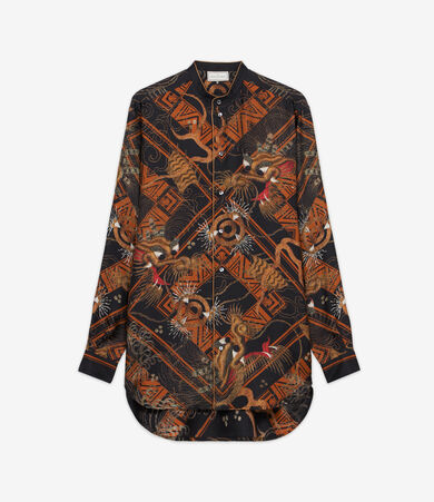 ALOE Longsleeve Shirt Silk in BLACK TEA | Pierre-Louis Mascia®