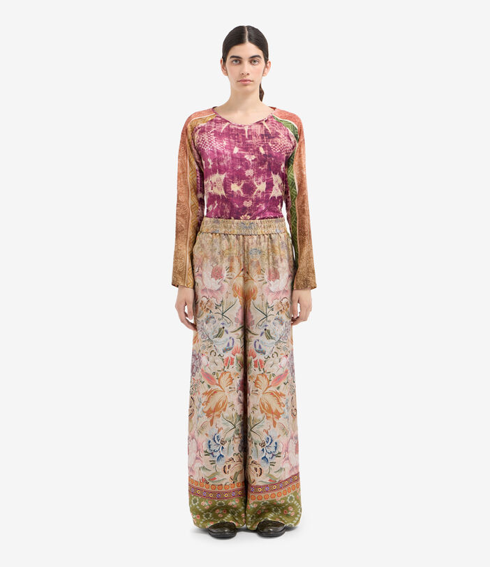 Pierre Louis Mascia ALOE Palazzo Trousers Silk Pierre Louis Mascia ALOE Palazzo Trousers Silk Multicolor ALOESPT12450SE516279101