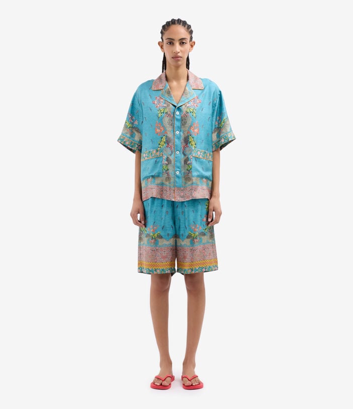 Pierre Louis Mascia ALOE Shortsleeve Shirt Silk CELESTE ALOESCMC11927SE518124101