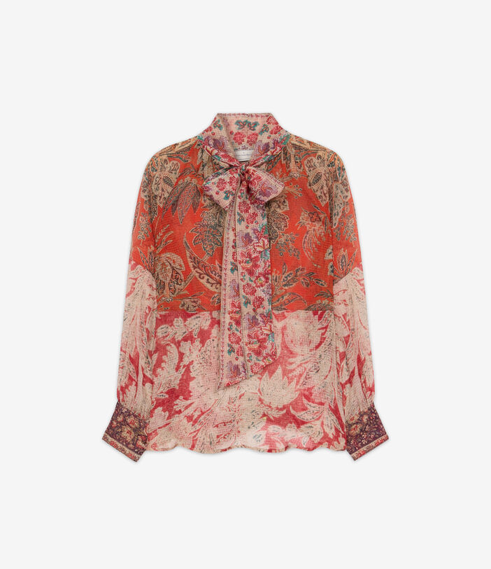 Pierre Louis Mascia LEANDRO Longsleeve Shirt Silk SPICE RED LEANDROSPPCML12361SE514745101