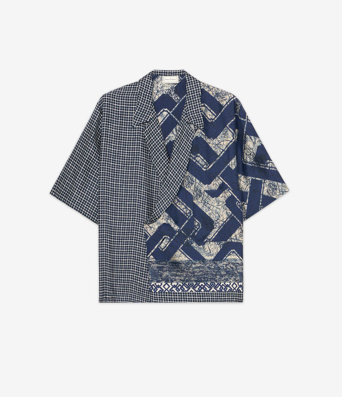 Pierre Louis Mascia ALOE Shortsleeve Shirt Silk NAVY ALOESCMC12464SE515050101