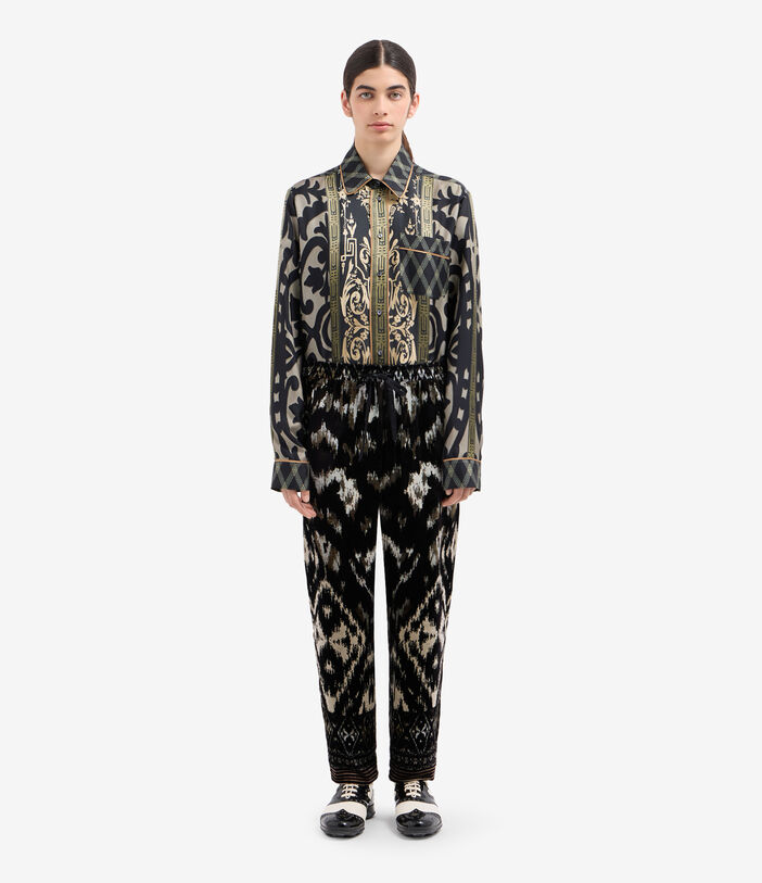 Pierre Louis Mascia KANADA Trousers Viscose Silk Multicolor KANADAPT11667VI516442101