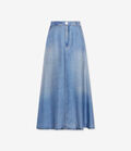 Pierre Louis Mascia ALOE A-line Skirt Silk Faux-Denim DARK DENIM ALOESGO12777SE517405101