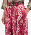 Pierre Louis Mascia ALOE Palazzo Trousers Silk ROSA DAMASCO ALOESPT12450SE517993101