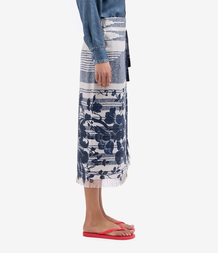 Pierre Louis Mascia ALOE Wrap Skirt Silk RAMPICANTE BLU ALOESGO12830SE518397101