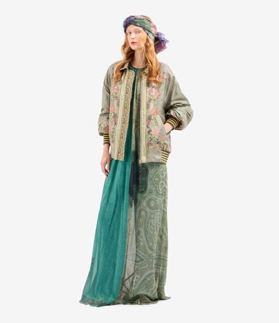 Pierre Louis Mascia HAWNBCI Dress Cotton Silk SMERALDO VELATO HAWNBCISAB12811CO518264101