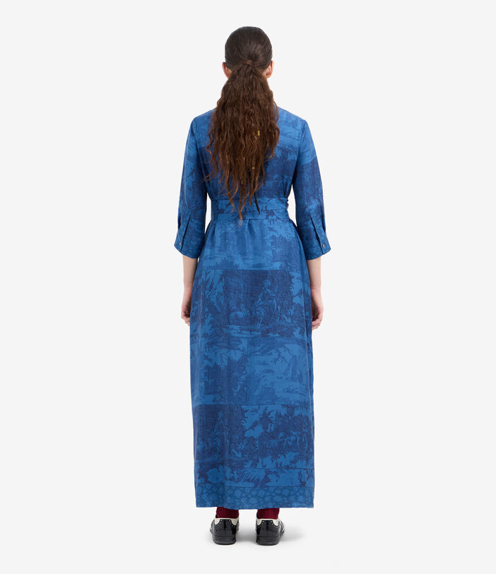 Pierre Louis Mascia ALOEGUM Shirt Dress Silk COBALTO ALOEGUMSAB11899SE516037103