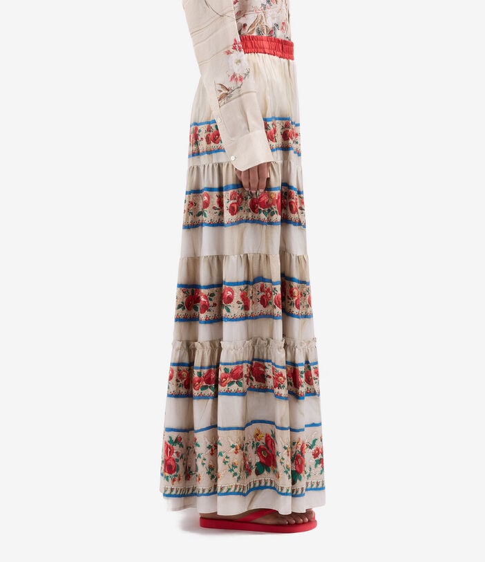 Pierre Louis Mascia ALOE Maxi Skirt Silk BACCHE CARMESI ALOESGO12166SE518272101