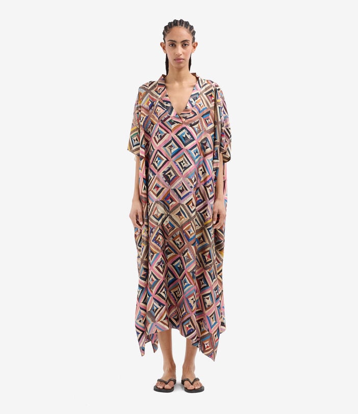 Pierre Louis Mascia ALOE Kaftan Coat Silk MOSAICO ALOESKL10062L200SE147007101