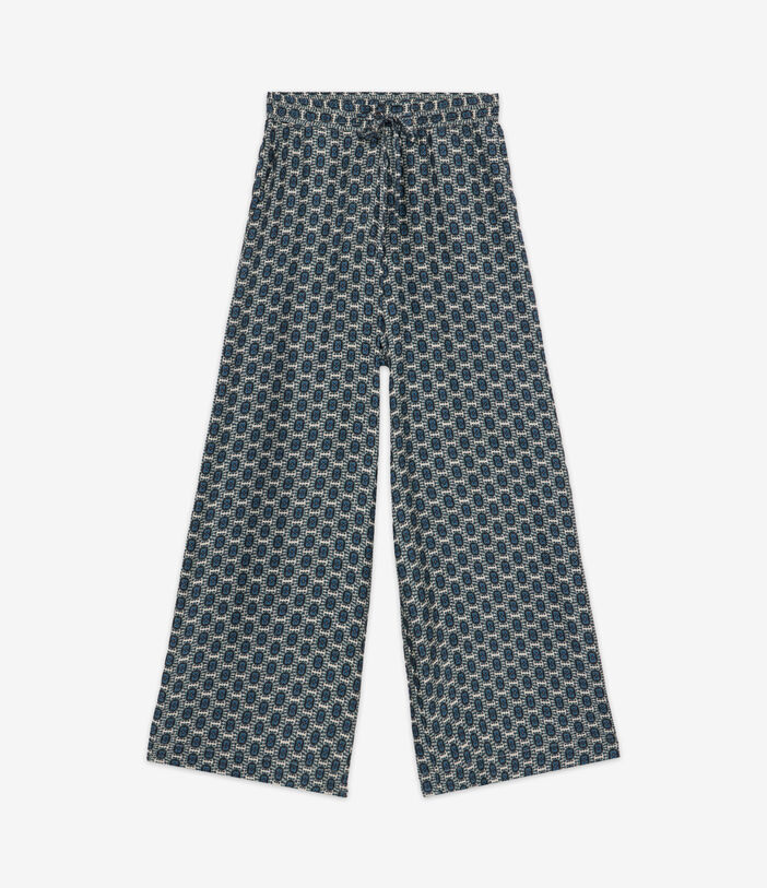 Pierre Louis Mascia ALOE Palazzo Trousers Silk TEAL ALOESPT11094SE142057101