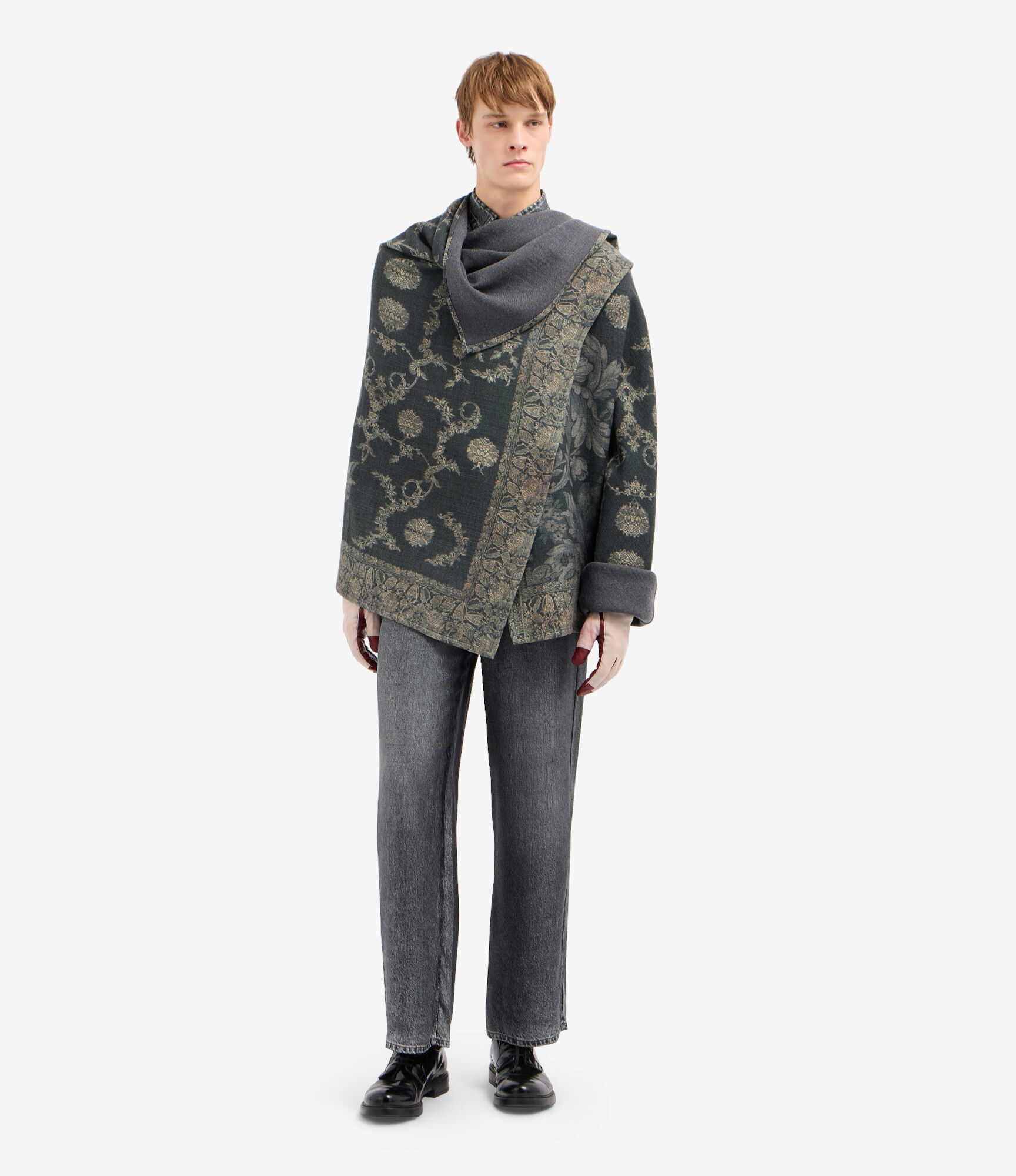 ALOE Trousers Silk Faux-Denim in BLACK DENIM | Pierre-Louis Mascia®
