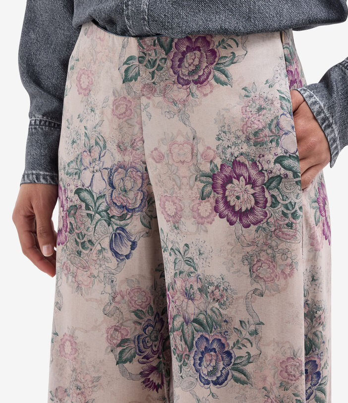 Pierre Louis Mascia ADANASTR Palazzo Trousers Silk CENERE ROSATA ADANASTRSVPT12409SE146912101